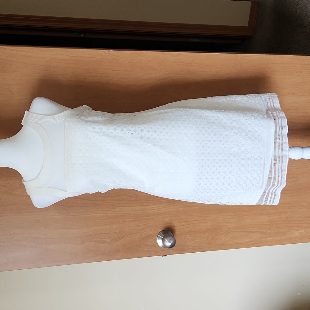 Max Studio Eyelet White Dress, Size Small